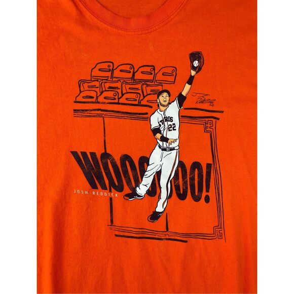 DraftKings Josh Reddick Tee Shirt Mens L Orange Houston Astros MLB Baseball Fan - Picture 2 of 8